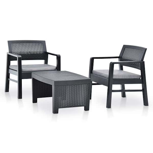 vidaXL 3-osaline aiam&ouml;&ouml;blikomplekt, plast, antratsiithall