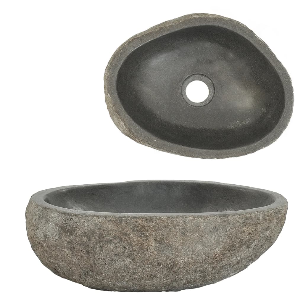 vidaXL Chiuvetă din piatră de râu, 30-37 cm, oval vidaXL