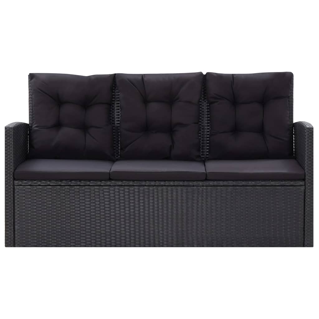 Thumbnail - vidaXL 6-tlg. Garten-Lounge-Set mit Kissen Poly Rattan Schwarz