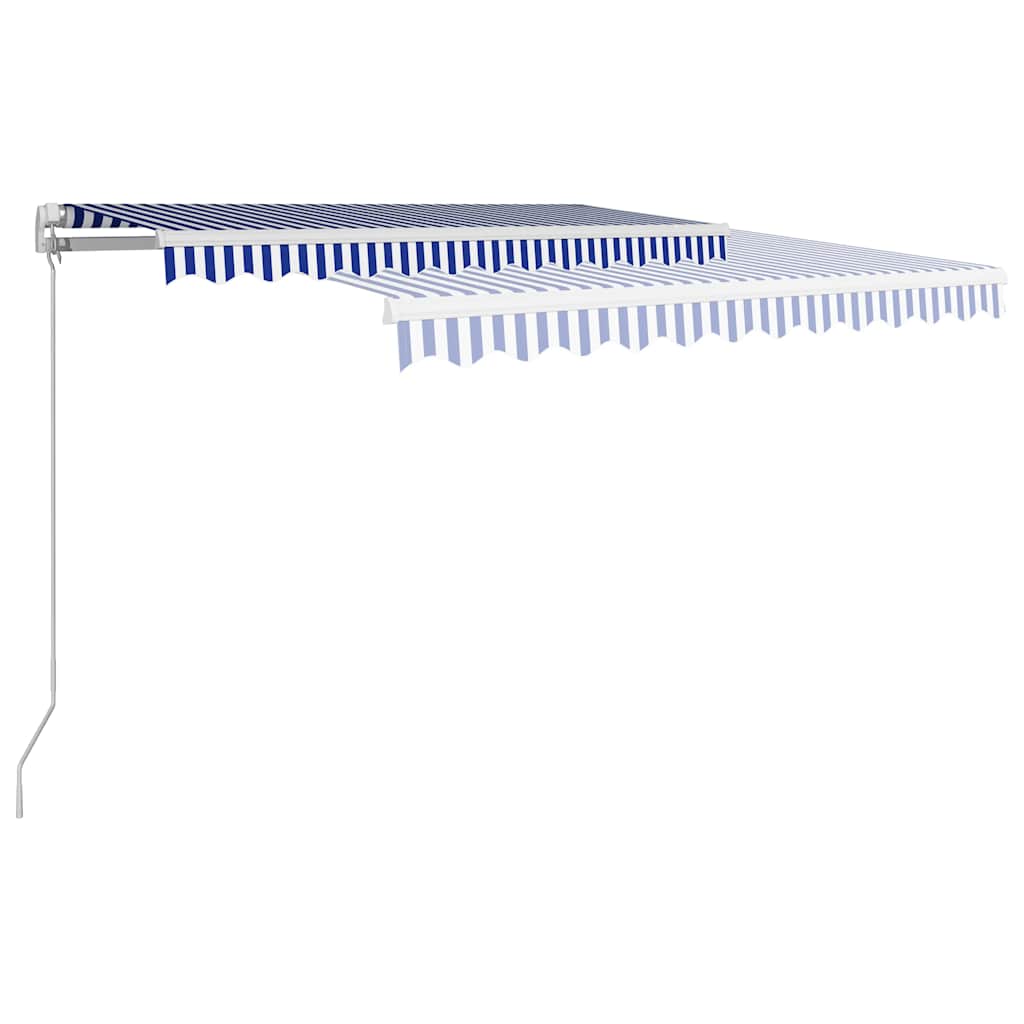 

vidaXL Luifel handmatig uittrekbaar 300x250 cm blauw en wit