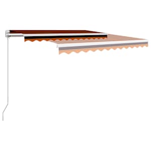 Ručně zatahovací markýza 300 x 250 cm oranžovo-hnědá - obrázek 3