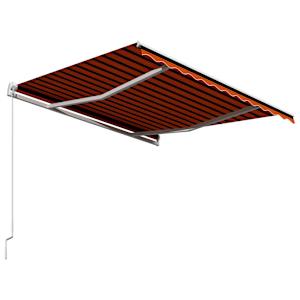 Ručně zatahovací markýza 300 x 250 cm oranžovo-hnědá - obrázek 4