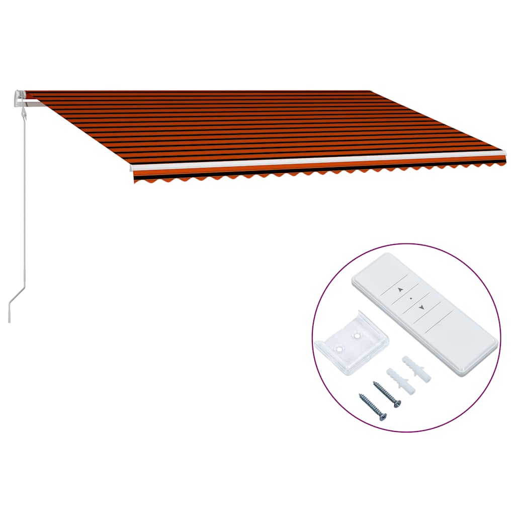 vidaXL Automatická zatahovací markýza 600 x 300 cm oranžovo-hnědá