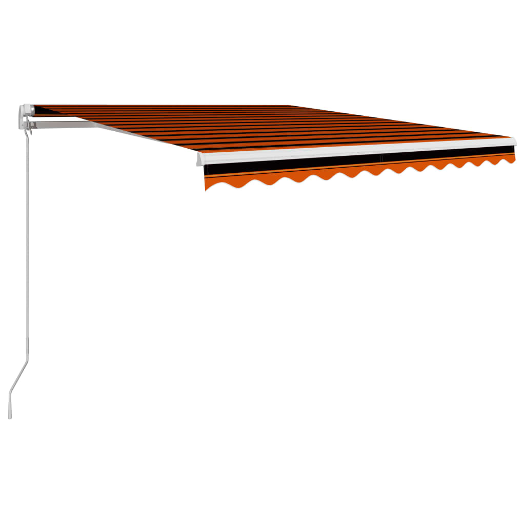 vidaXL Manuálna zaťahovacia markíza oranžová a hnedá 350x250 cm