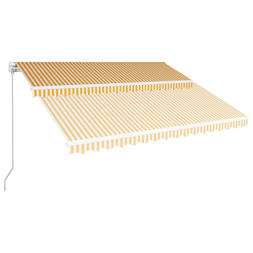

vidaXL Luifel handmatig uittrekbaar 400x300 cm geel en wit