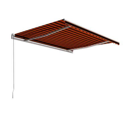 vidaXL Einziehbare Markise Handbetrieben 400 x 300 cm Orange und Braun