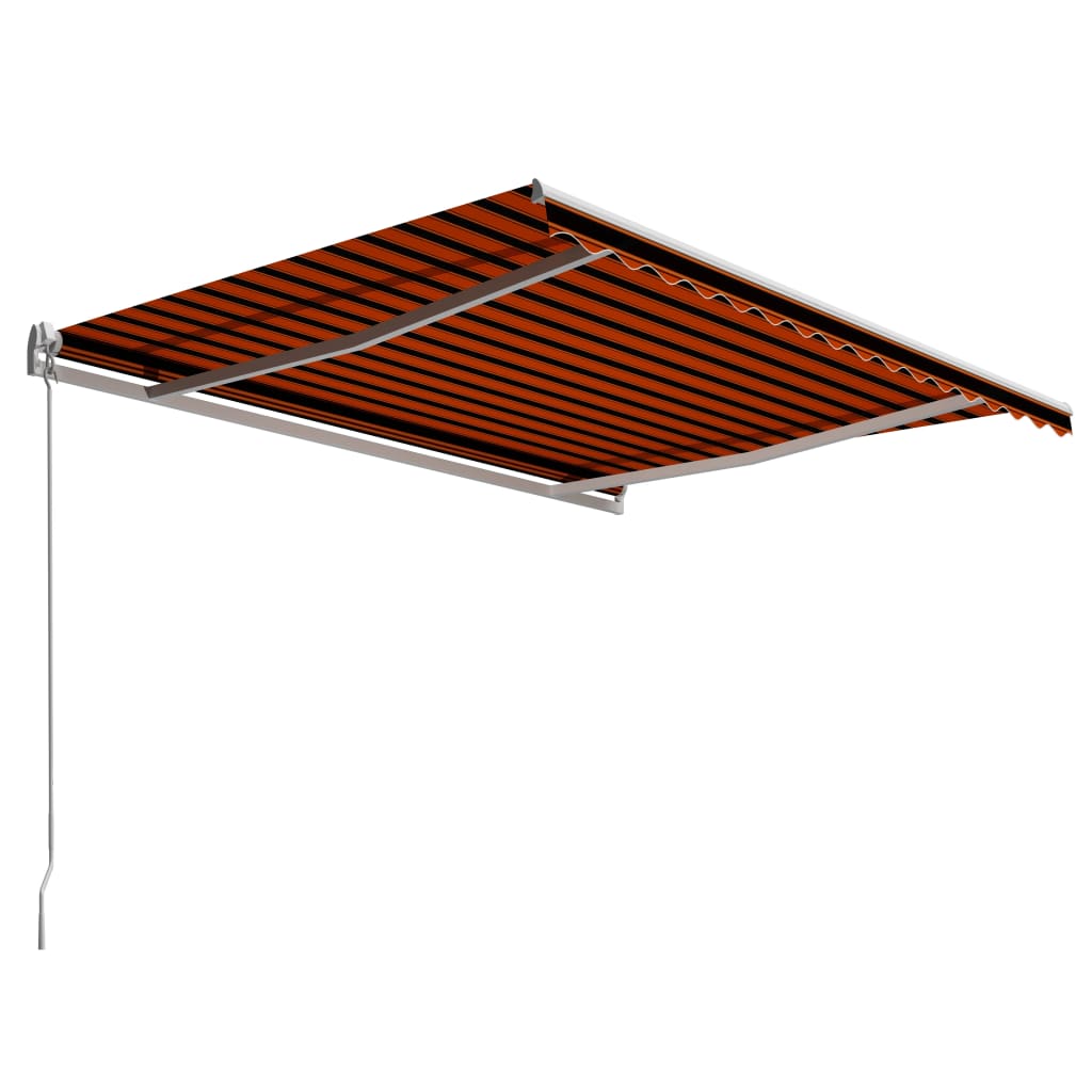 

vidaXL Luifel handmatig uittrekbaar 450x300 cm oranje en bruin