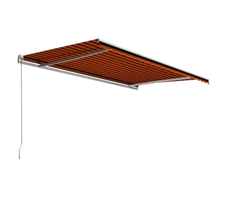 vidaXL Rankiniu būdu i&scaron;traukiama markizė, oranžinė ir ruda, 500x300cm