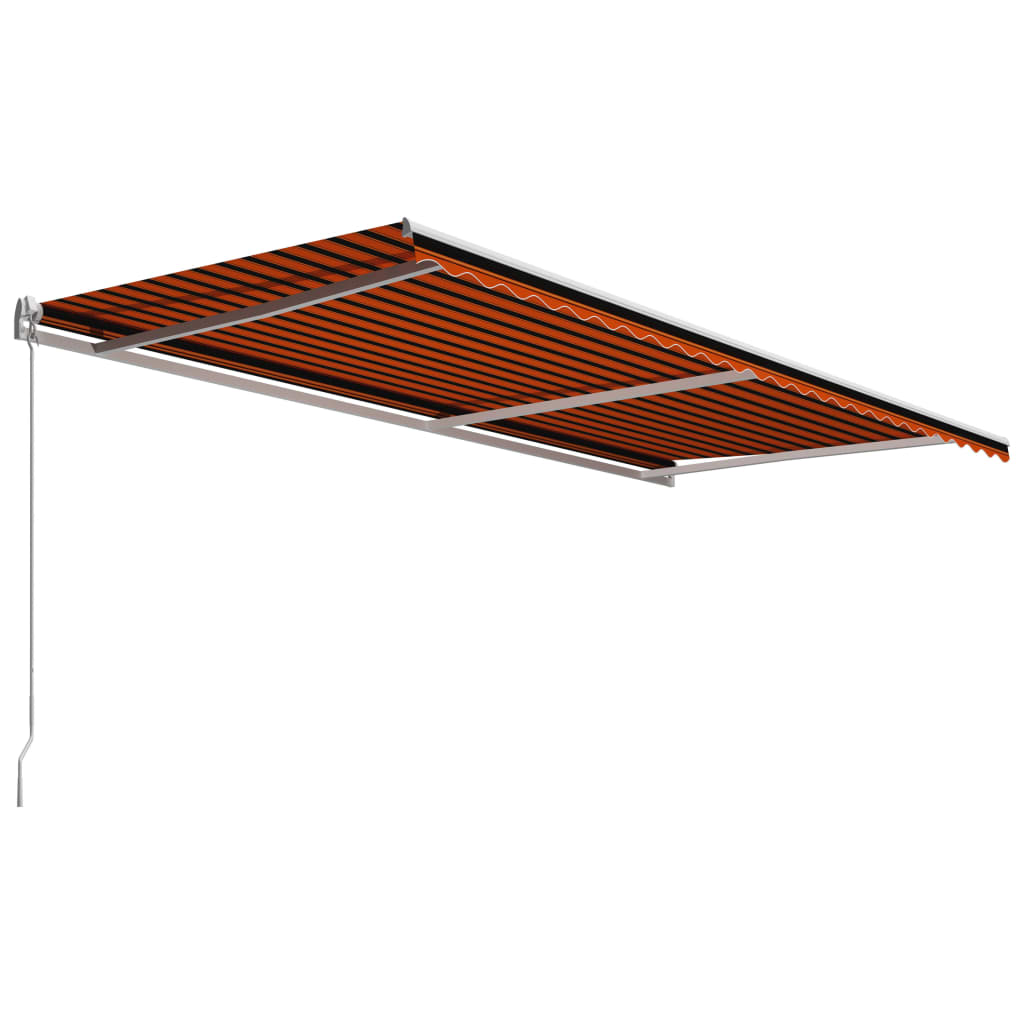 vidaXL Luifel handmatig uittrekbaar 600x300 cm oranje en bruin afbeelding