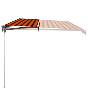 Ručně zatahovací markýza 600 x 300 cm oranžovo-hnědá - obrázek 4