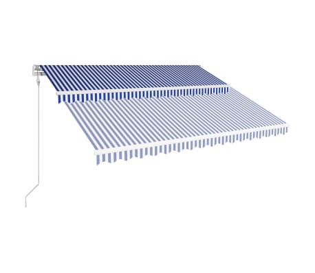 vidaXL I&scaron;traukiama markizė, mėlyna ir balta, 450x300cm, automatinė