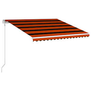 vidaXL Copertină retractabilă automat, portocaliu & maro, 450x300 cm