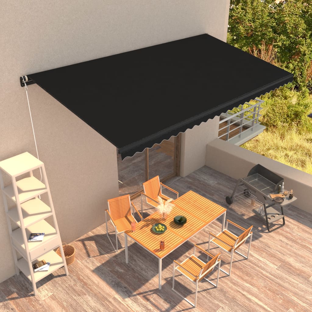 vidaXL Copertină retractabilă manual, antracit, 600 x 300 cm