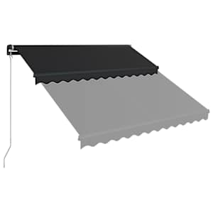 Ručně zatahovací markýza s LED světlem 300 x 250 cm antracitová - obrázek 4