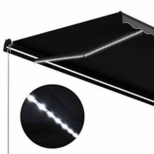 Ručně zatahovací markýza s LED světlem 300 x 250 cm antracitová - obrázek 6