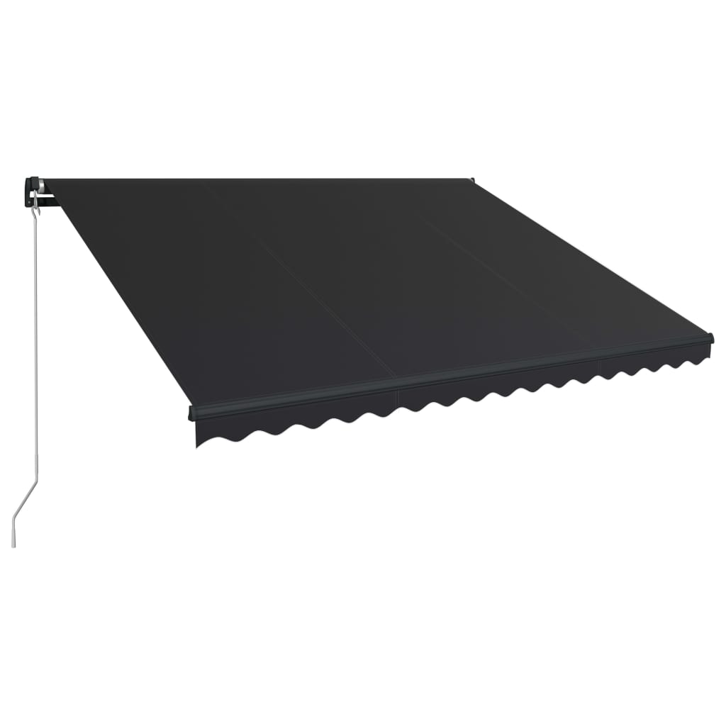 vidaXL Manuaalisesti kelattava markiisi LEDillä 400x300 cm antrasiitti