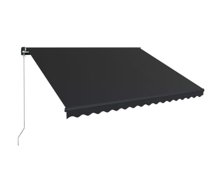 vidaXL Manuaalisesti kelattava markiisi LEDillä 400x300 cm antrasiitti