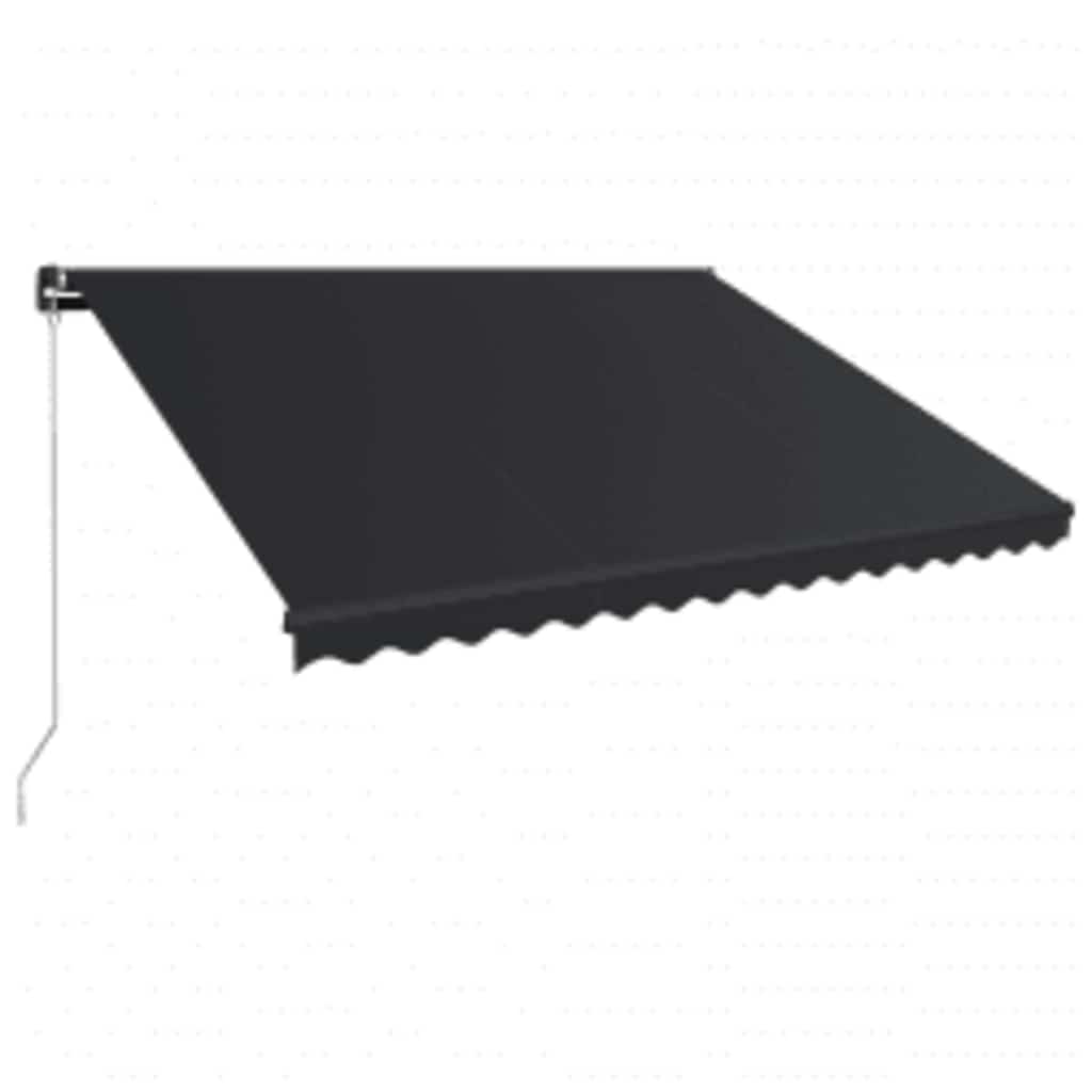 vidaXL Luifel handmatig uittrekbaar met LED 450x300 cm antraciet afbeelding