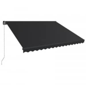 Ručně zatahovací markýza s LED světlem 450 x 300 cm antracitová - obrázek 3