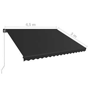Ručně zatahovací markýza s LED světlem 450 x 300 cm antracitová - obrázek 13