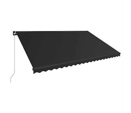 vidaXL Rankiniu būdu i&scaron;traukiama markizė su LED, antracito, 500x300cm