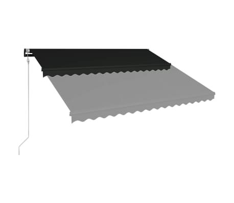 vidaXL automaatselt sissetõmmatav varikatus, 400x300 cm antratsiithall