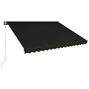 vidaXL Copertină retractabilă cu senzor v&acirc;nt & LED antracit 450x300 cm