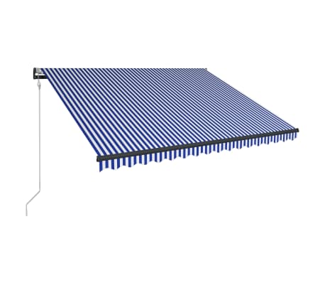 vidaXL Τέντα με Αισθητήρα Ανέμου & LED Μπλε / Λευκή 400 x 300 εκ.