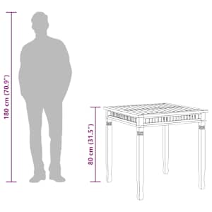 Zahradní jídelní stůl 80 x 80 x 80 cm masivní teakové dřevo - obrázek 11