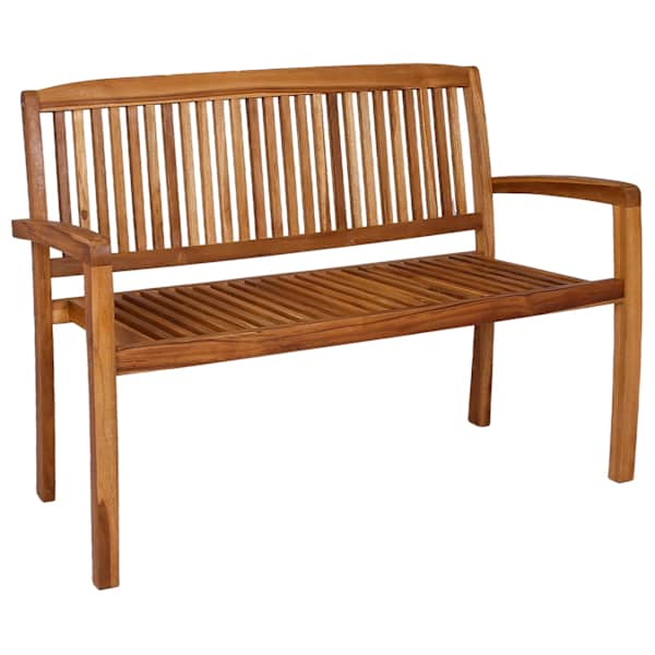 vidaXL 2-kohaline virnastatav aiapink lauaga 120 cm, toekas tiikpuit