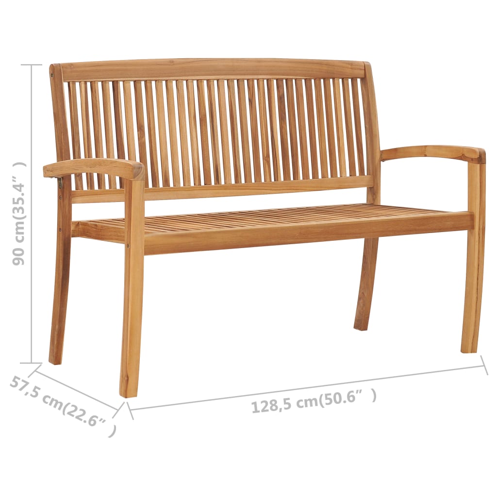 Outdoor Patio Bench Garden Bench for Porch Balcony Solid Wood Teak vidaXL - Picture 5 of 14