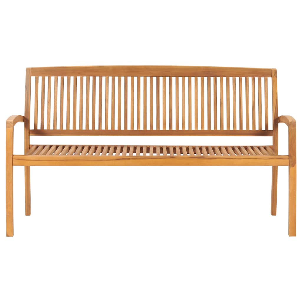 vidaXL Tuinbank 3-zits stapelbaar 159 cm massief teakhout