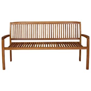 3místná stohovatelná zahradní lavice 159 cm masivní teak - obrázek 2