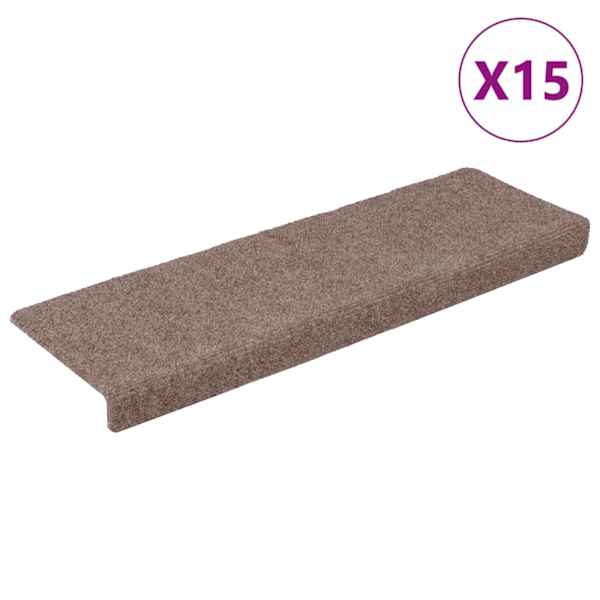 vidaXL trepimatid, isekleepuvad, 15 tk, 65 x 21 x 4 cm, helepruun, ristk&uuml;likukujulised servad