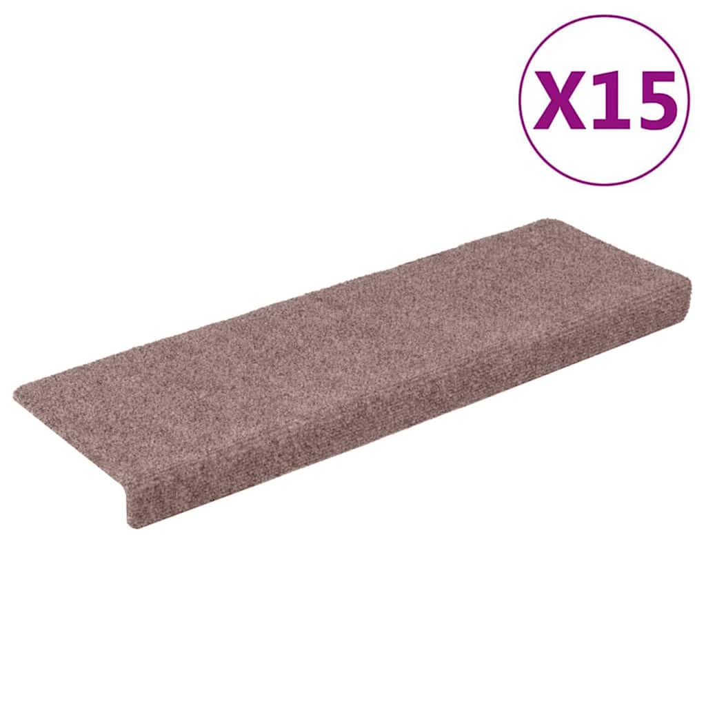 Thumbnail - vidaXL Treppenmatten 15 Stk. Nadelvlies 65x21x4 cm Creme