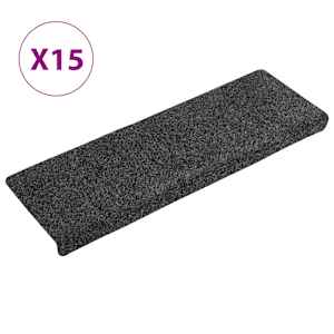 Schodové rohože samolepicí 15 ks 65 x 21 x 4 cm tmavě šedé s obdélníkovým okrajem - obrázek 2