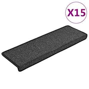 Schodové rohože 15 ks 65 x 21 x 4 cm antracitové s obdélníkovým okrajem - obrázek 2