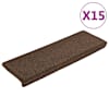 vidaXL trepimatid 15 tk 65 x 21 x 4 cm pruunid ristk&uuml;likukujulised servad