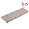 vidaXL trepimatid 15 tk 65 x 21 x 4 cm hallikaspruunid ristk&uuml;likukujulised servad