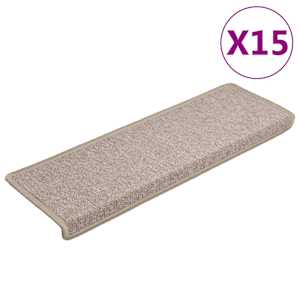 vidaXL trepimatid 15 tk 65 x 21 x 4 cm hallikaspruunid ristk&uuml;likukujulised servad