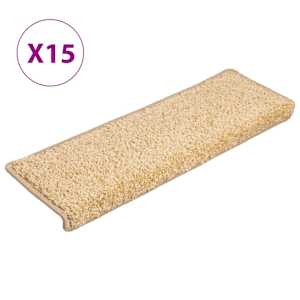 vidaXL trepimatid 15 tk 65 x 21 x 4 cm kreemjad ristk&uuml;likukujulised servad