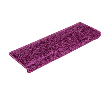 vidaXL Tapete/carpete para degraus 15 pcs 65x21x4 cm violeta