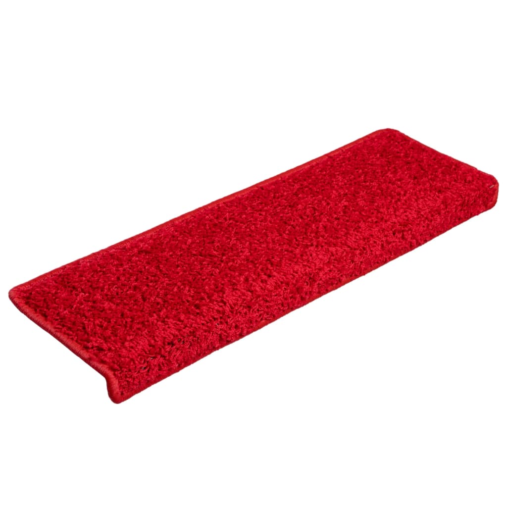 vidaXL Tapete/carpete para degraus 15 pcs 65x21x4 cm vermelho