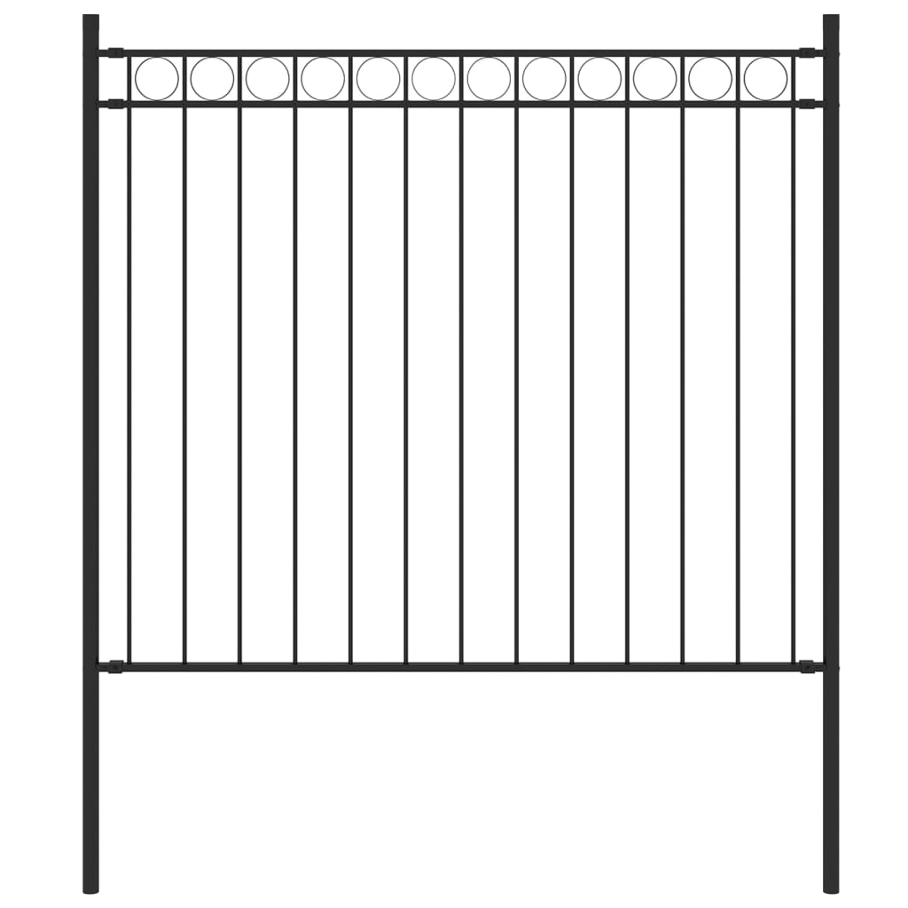 vidaXL Gard de grădină, negru, 1,7×0,8 m, oțel vidaXL