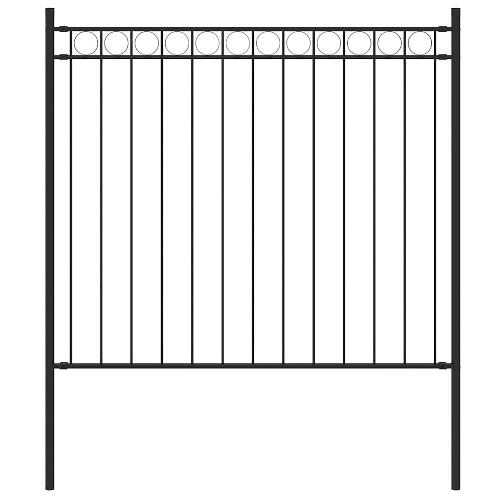 vidaXL Zahradní plot ocelový 1,7 x 0,8 m černý