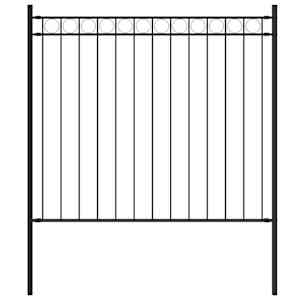 Vrtna ograja ASSEN jeklo 1,7x0,8 m črna