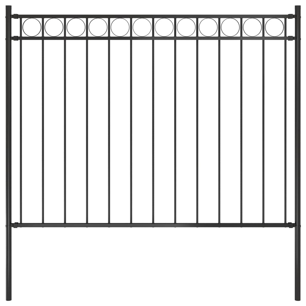 vidaXL Gard de grădină, negru, 1,7 x 1 m, oțel