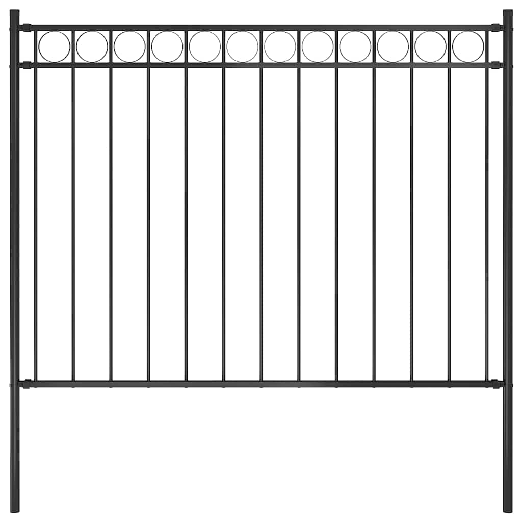 vidaXL Zahradní plot ocelový 1,7 x 1 m černý