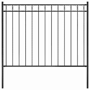 Vrtna ograja Assen jeklo 1,7x1,2 m črna