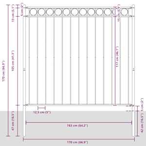 Zahradní plot ASSEN ocelový 1,7 x 1,2 m černý - obrázek 4